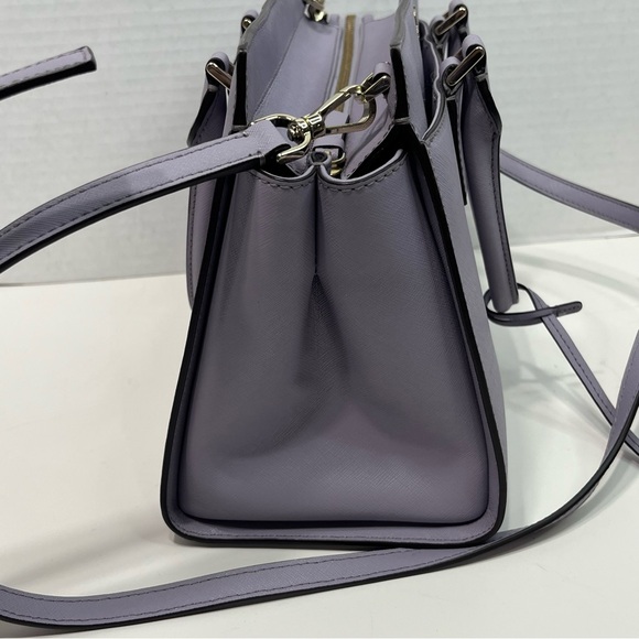 Kate Spade Medium Satchel Saffiano Leather in Frozen Lilac purple purse handbag - Picture 5 of 17